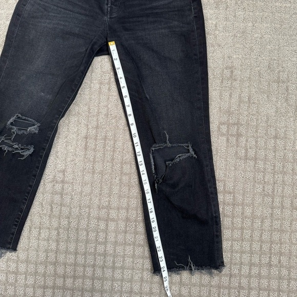 ÉTICA Tyler Boy Distressed Straight Ankle Raw Ziggy Denim Jeans Black Size 27 - Picture 8 of 8